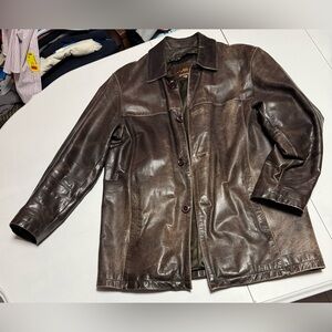 A&s Selections  distressed Dark Brown Leather Jacket